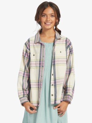 Girls'' Roxy Something Beautiful Plaid Oversized Tops | YBOD-59201