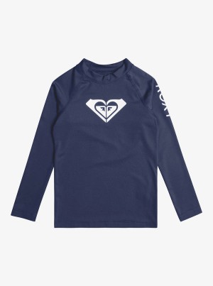 Girls'' Roxy Whole Hearted Long Sleeve UPF 50 Rashguard Swimwear | XDZT-24736