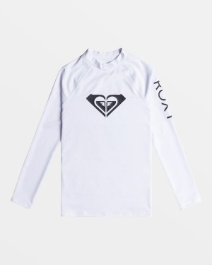 Girls'' Roxy Whole Hearted Long Sleeve UPF 50 Rashguard Swimwear | VIDR-45130