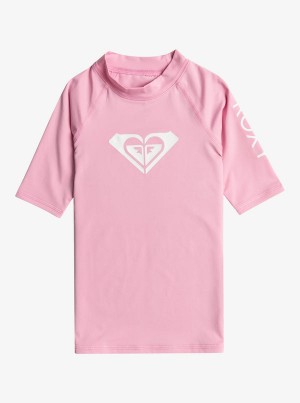 Girls'' Roxy Whole Hearted UPF 50 Short Sleeve Rashguard Swimwear | ACMD-36240