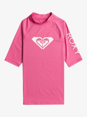 Girls'' Roxy Wholehearted UPF 50 Short Sleeve Rashguard Swimwear | RHTB-62475