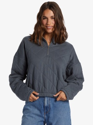 Roxy Bonfire Babe Quilted Fleece Half-Zip Loungewear | WKDU-39108