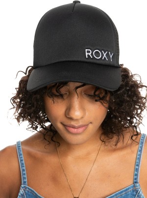 Roxy Finishline 2 Black Trucker Hats | DBKX-35290