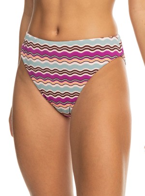 Roxy Flowy Mood Mid Waist Bikini Bottoms | UNLV-73058