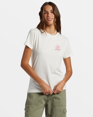 Roxy Hibiscus Paradise Boyfriend T Shirts | 16870HOKG