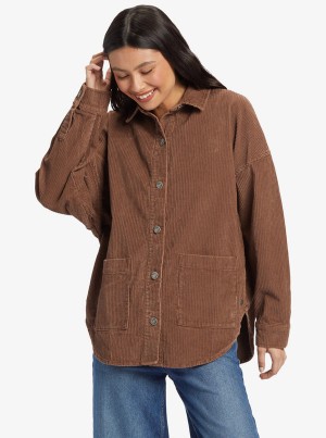 Roxy Kick Back Washed Corduroy Long Sleeve Tops | 04817FIQA