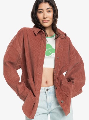 Roxy Kick Back Washed Corduroy Long Sleeve Tops | 39427JZRE