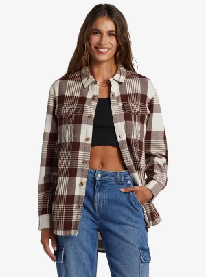 Roxy Let It Go Flannel Long Sleeve Tops | 84630QPNO