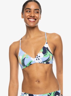 Roxy Printed Beach Classics Strappy Bra Bikini Tops | BLTE-76954