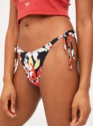 Roxy Printed Beach Classics Tie Side High Leg Cheeky Bikini Bottoms | HVGK-41570