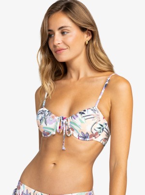 Roxy Printed Beach Classics Underwired Bikini Tops | YKLR-61534