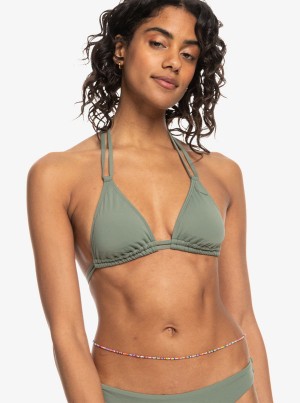 Roxy Solid Beach Classics Mini Tikitri Bikini Tops | BXLE-83629