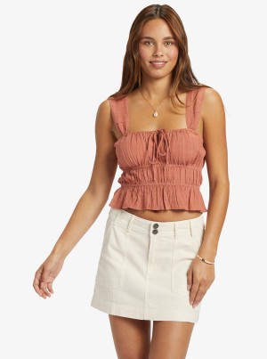 Roxy Sunset Mist Ruched Tops | 48925ONSM