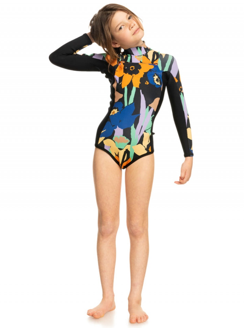 Girls'' Roxy 1.5mm Current Of Cool Long Sleeve Springsuit Swimwear | QZOV-60894