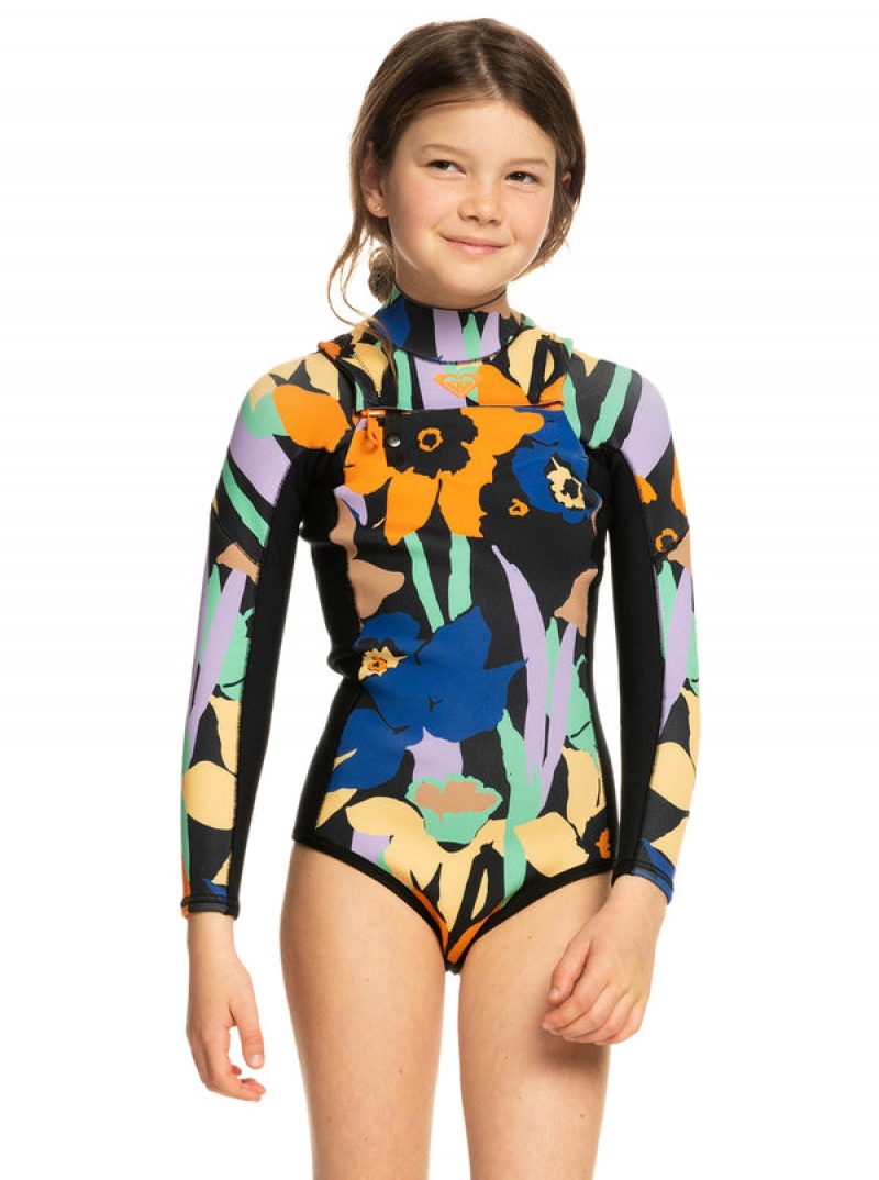 Girls\'\' Roxy 1.5mm Current Of Cool Long Sleeve Springsuit Swimwear | QZOV-60894