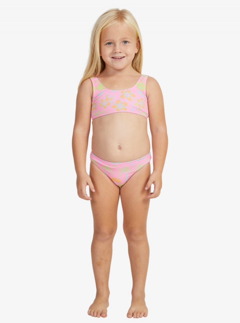 Girls'' Roxy Beach Day Together Two Piece Bralette Set Swimwear | ZETV-35407