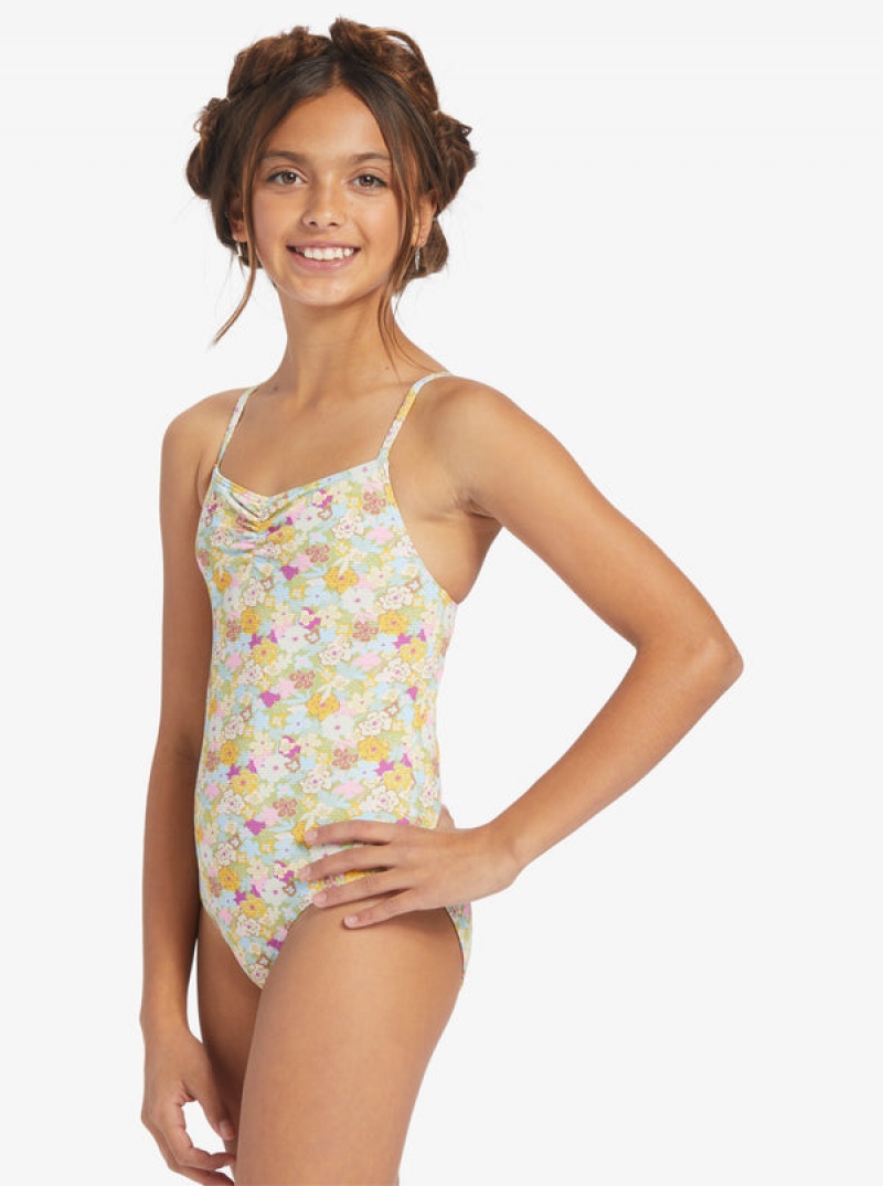 Girls'' Roxy Nostalgic Seaside Long-Sleeve Swimwear | GSHF-14297