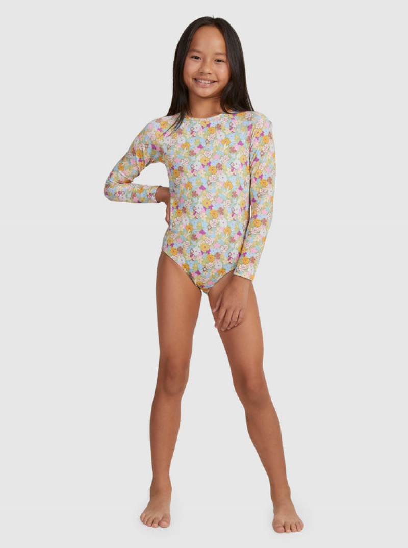 Girls'' Roxy Nostalgic Seaside Long-Sleeve Swimwear | GSHF-14297