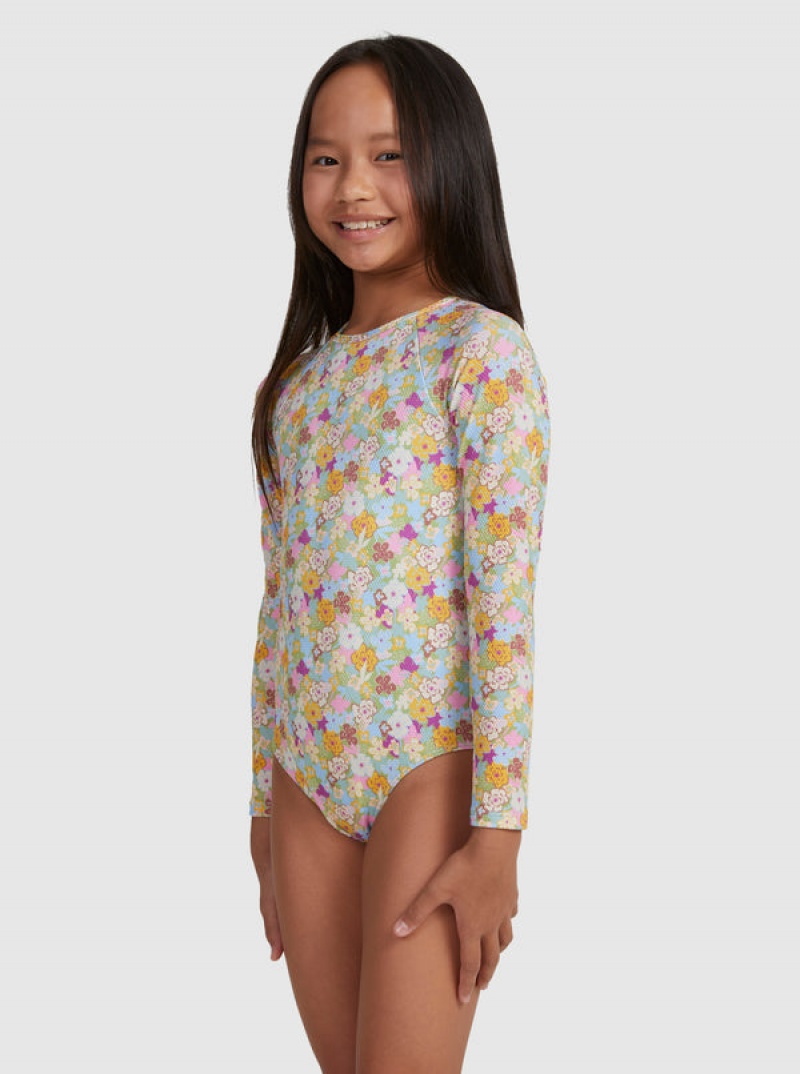 Girls'' Roxy Nostalgic Seaside Long-Sleeve Swimwear | GSHF-14297