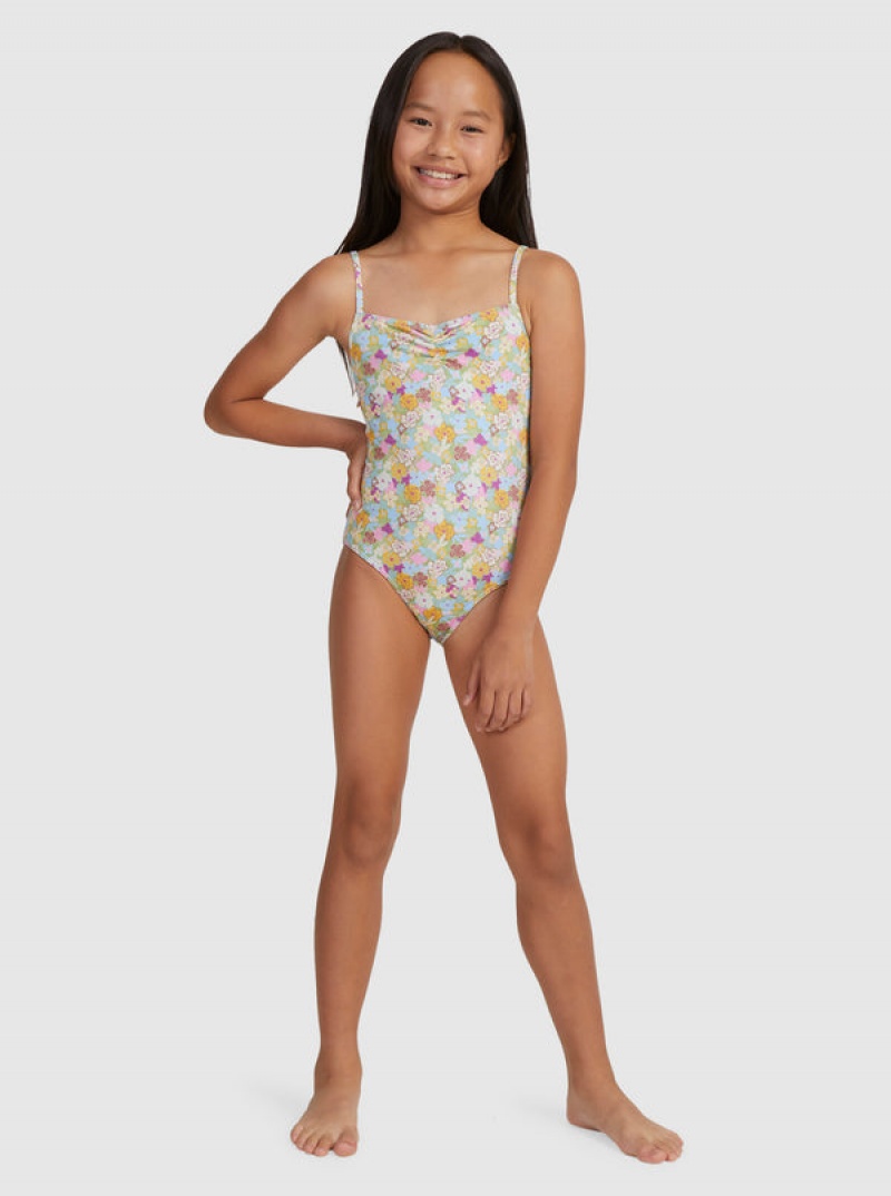 Girls'' Roxy Nostalgic Seaside One-Piece Swimwear | TDFG-85376