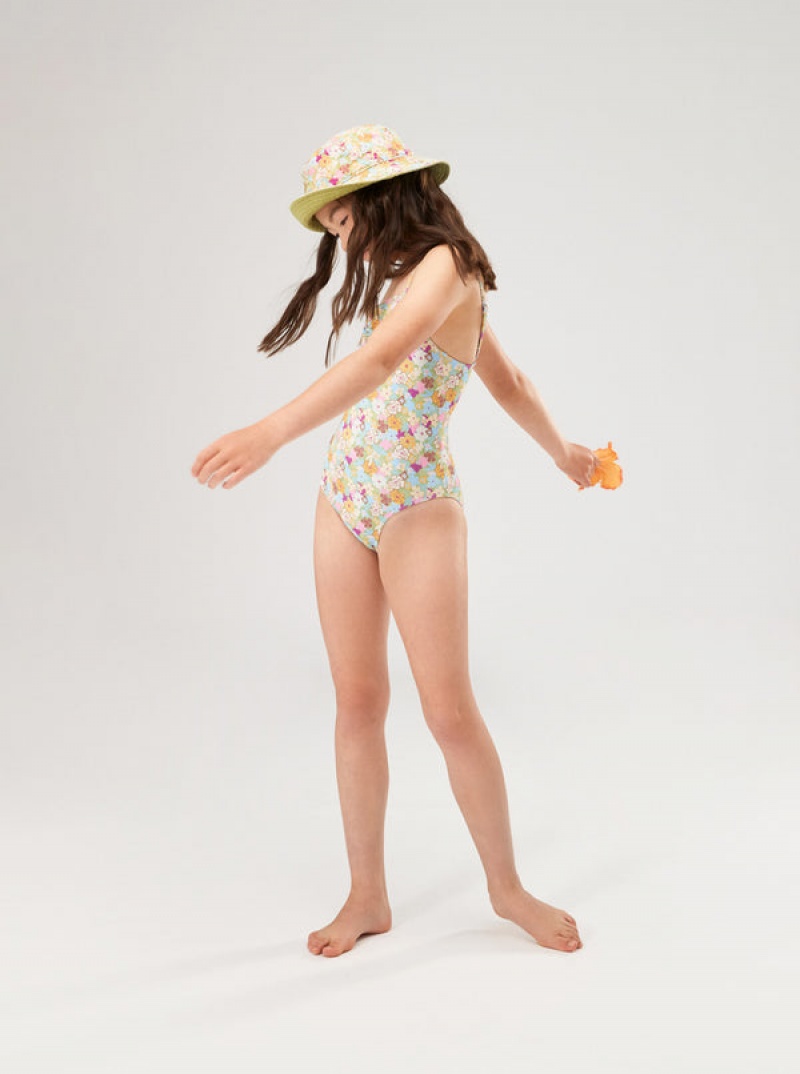 Girls'' Roxy Nostalgic Seaside One-Piece Swimwear | TDFG-85376