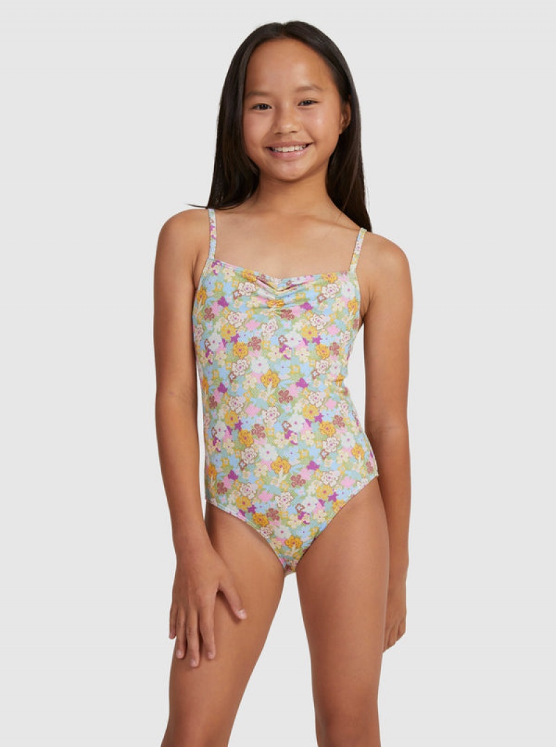 Girls'' Roxy Nostalgic Seaside One-Piece Swimwear | TDFG-85376