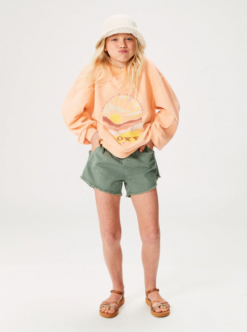 Girls'' Roxy Scenic Route Twill Shorts | RKUV-38274