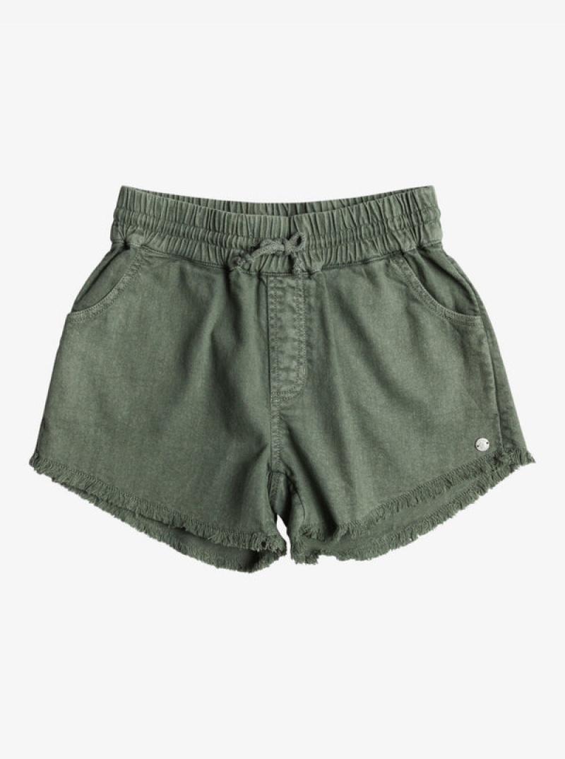 Girls'' Roxy Scenic Route Twill Shorts | RKUV-38274