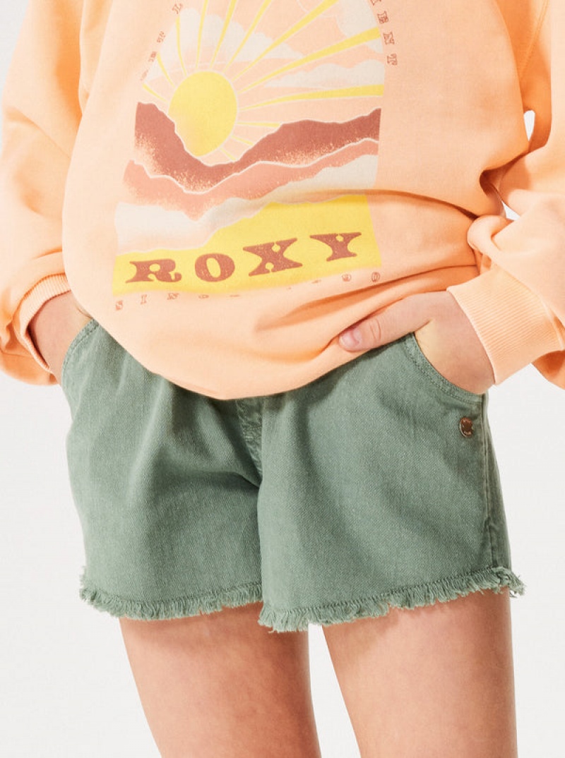 Girls\'\' Roxy Scenic Route Twill Shorts | RKUV-38274