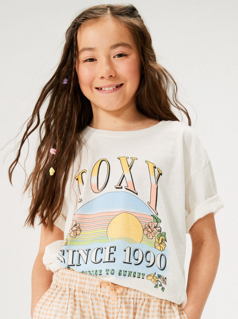 Girls\'\' Roxy Sunrise To Sunset Oversized Boyfriend T Shirts | YXLN-19530