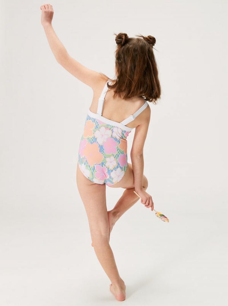 Girls'' Roxy Tiny Flower One-Piece Swimwear | VJUS-42561