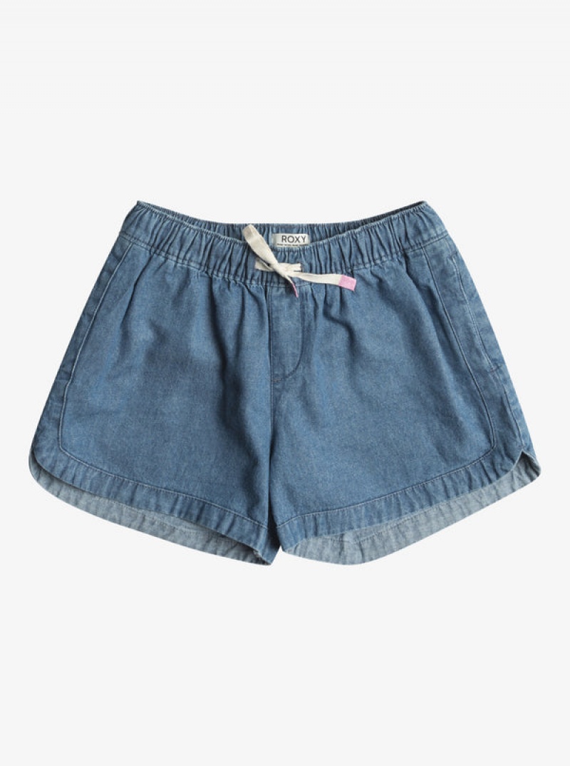 Girls\'\' Roxy Una Mattina Denim Denim Shorts | QDUY-43810