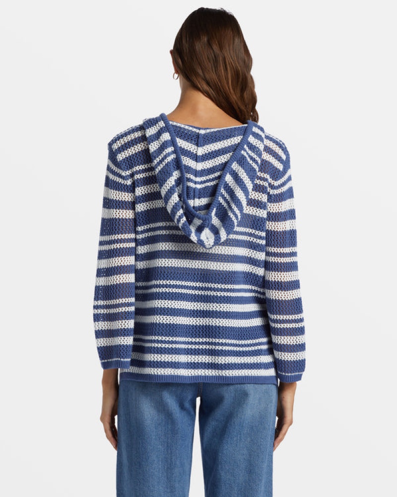 Roxy After Beach Break Stripe V-Neck Sweaters | BZOG-47963