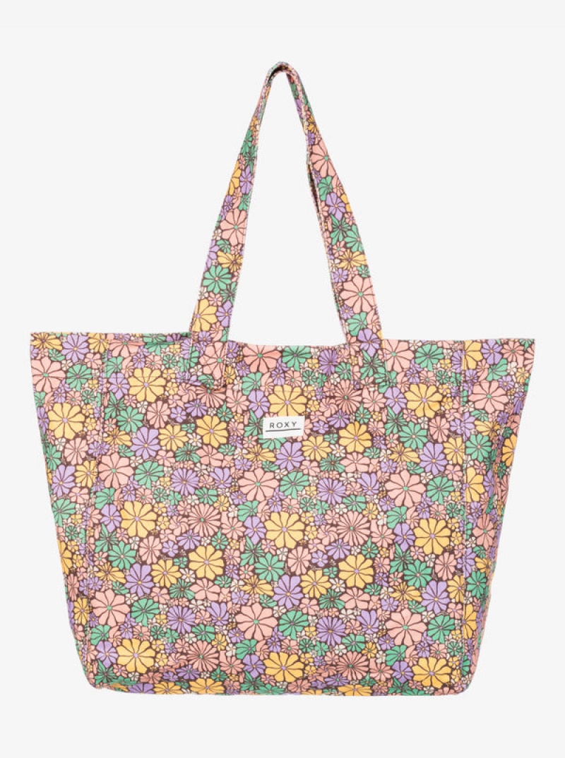 Roxy Anti Bad Vibes Printed Beach Handbag | VEID-72356