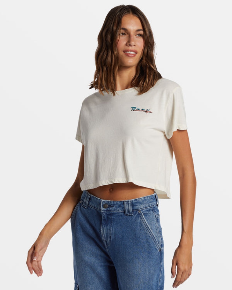 Roxy Baja Cali Cropped T Shirts | 67298DWUH