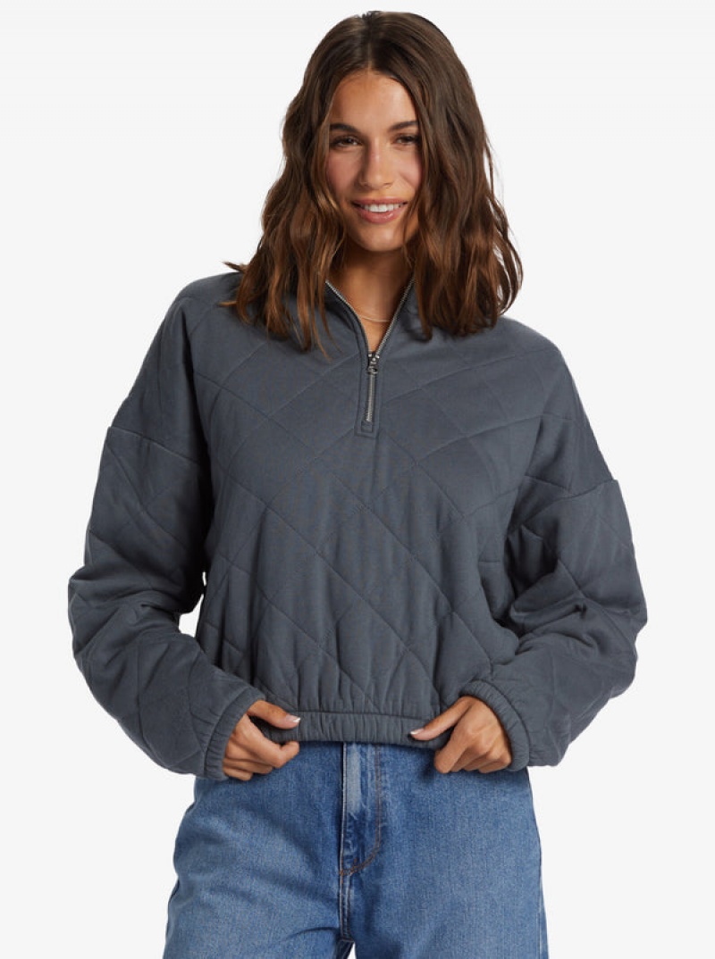 Roxy Bonfire Babe Quilted Fleece Half-Zip Hoodie | SUAI-31984