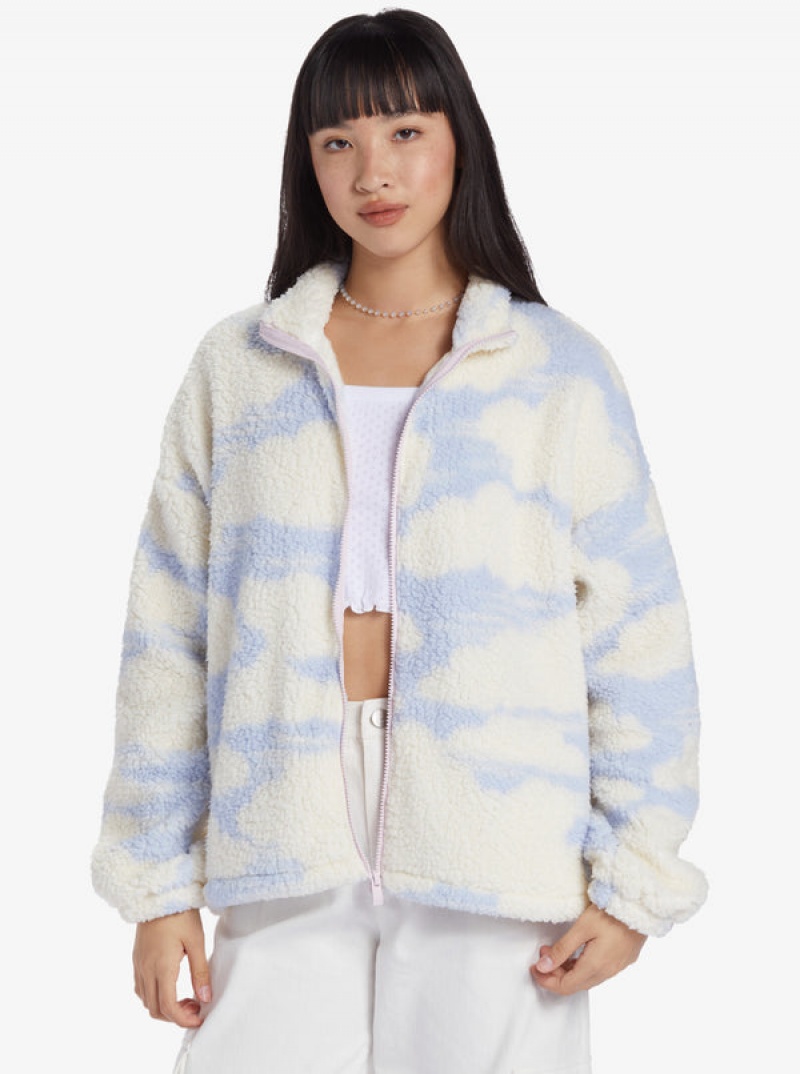 Roxy Chloe Kim In The Clouds Sherpa Full-Zip Fleece Hoodie | HWSO-28671