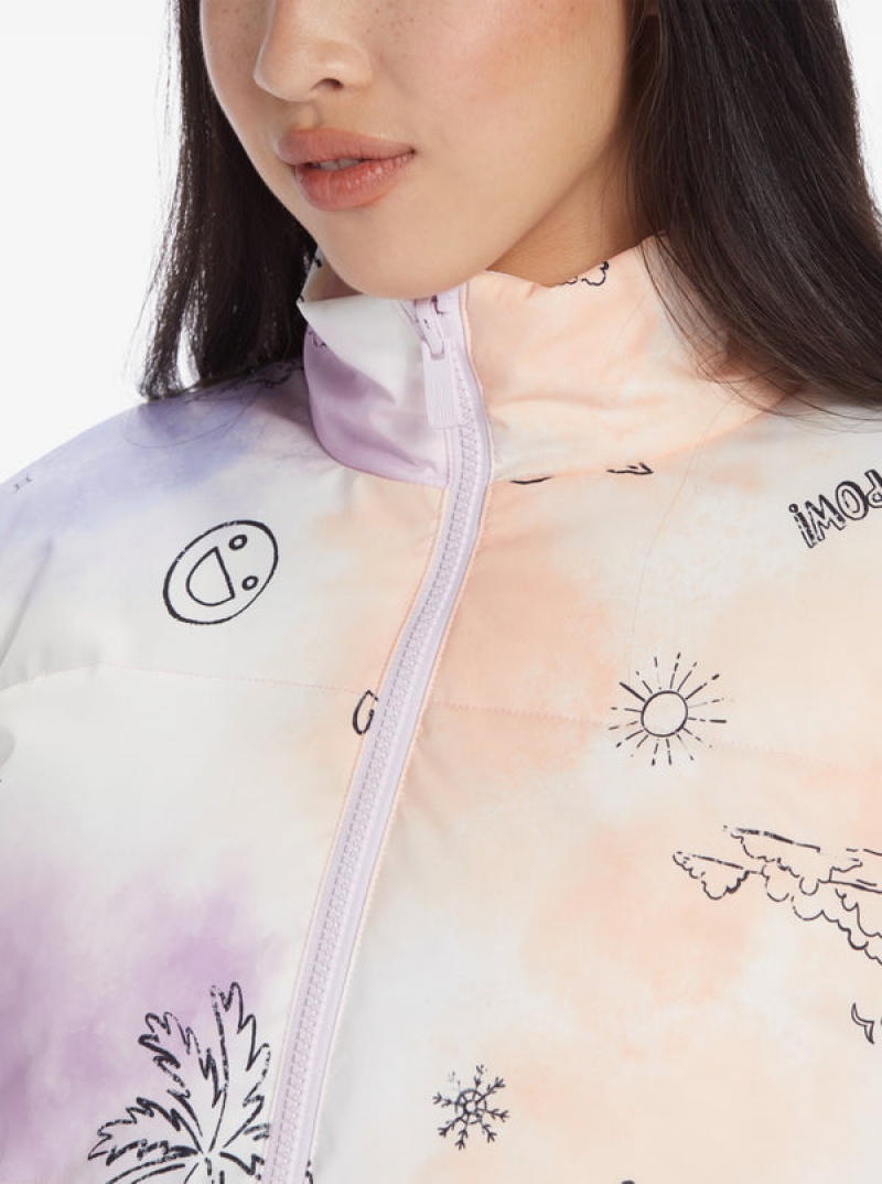 Roxy Chloe Kim Reversible Puffer Bomber Jackets | MEKR-50239