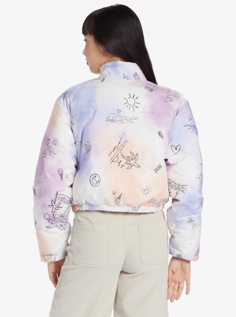 Roxy Chloe Kim Reversible Puffer Bomber Jackets | MEKR-50239