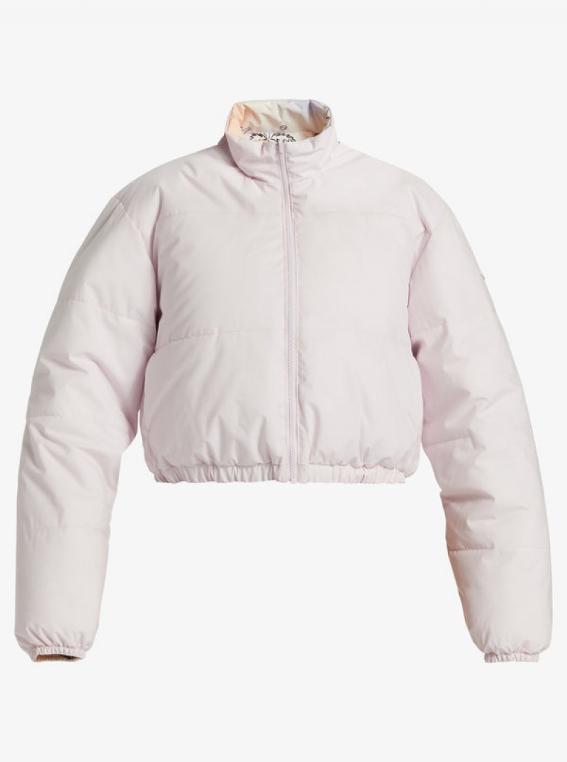 Roxy Chloe Kim Reversible Puffer Bomber Jackets | MEKR-50239