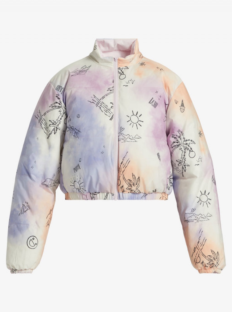 Roxy Chloe Kim Reversible Puffer Bomber Jackets | MEKR-50239