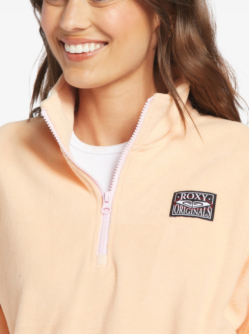 Roxy Dawn To Dusk Solid Half-Zip Fleece Hoodie | OBKZ-64185