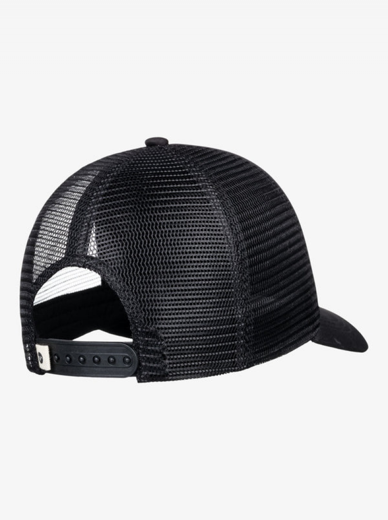 Roxy Finishline 2 Black Trucker Hats | DBKX-35290