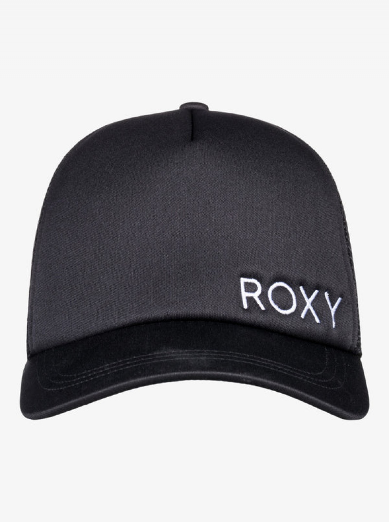 Roxy Finishline 2 Black Trucker Hats | DBKX-35290