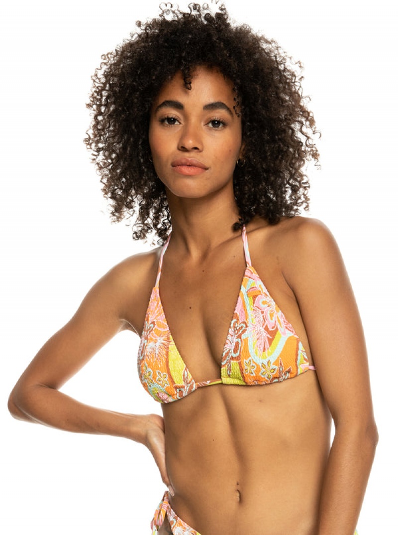 Roxy Floraldelic Tiki Tri Bikini Tops | SKJD-02356