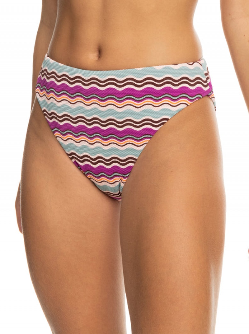 Roxy Flowy Mood Mid Waist Bikini Bottoms | UNLV-73058