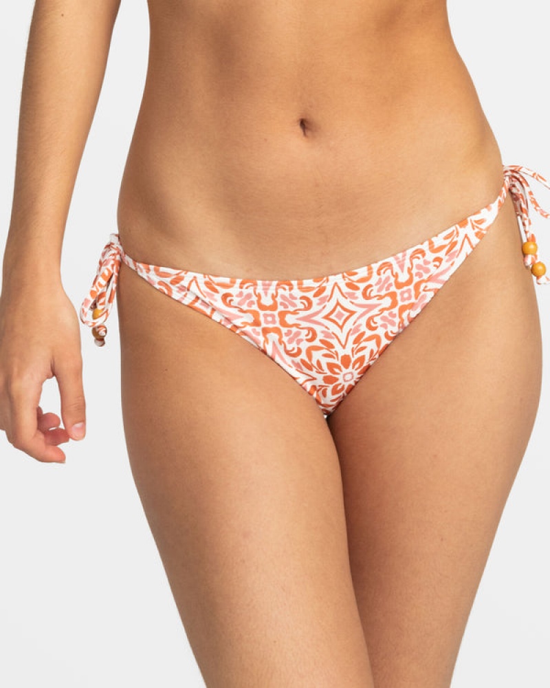 Roxy Fresco Tile Moderate Side Tie Bikini Bottoms | OYHZ-29761