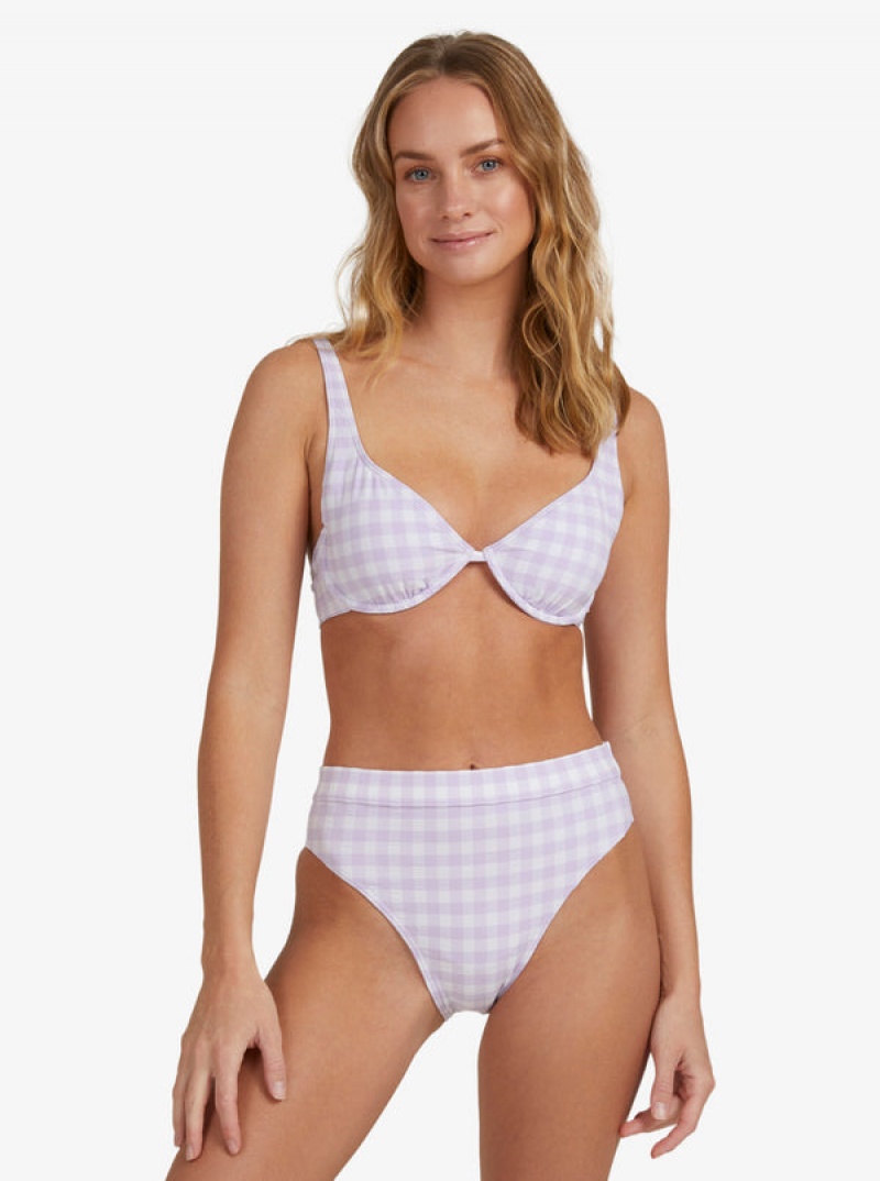 Roxy Heart The Check Moderate Coverage Bikini Bottoms | ZKDJ-73812