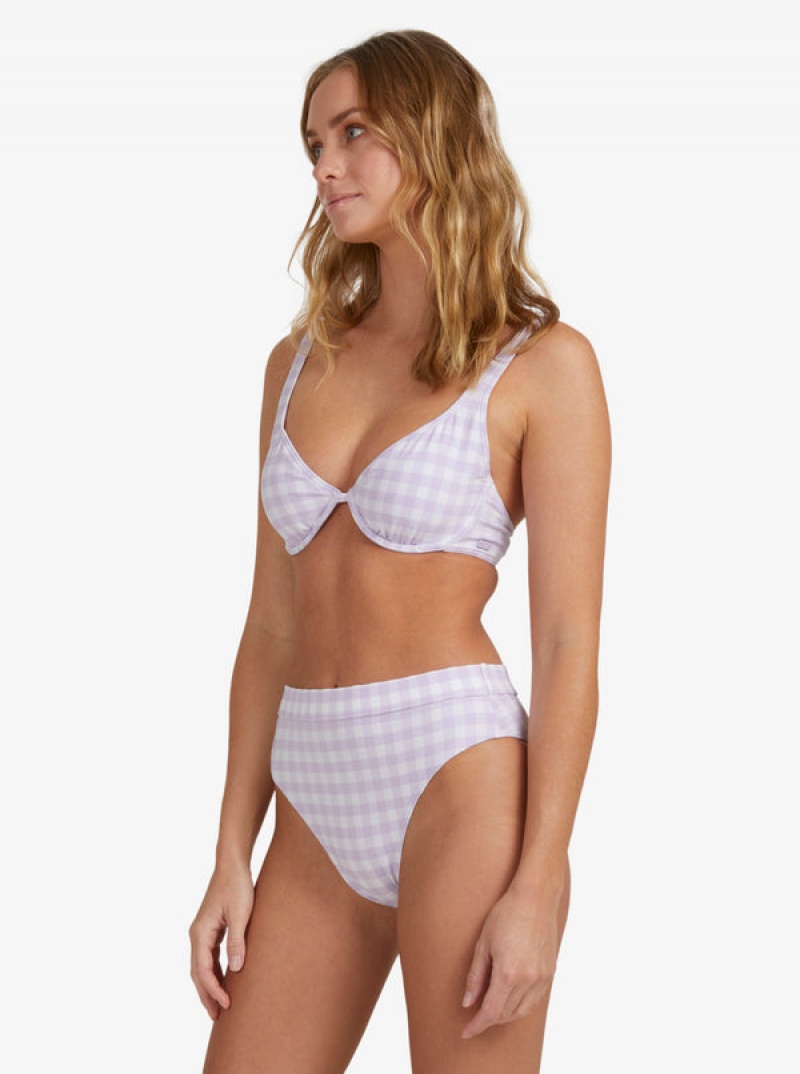 Roxy Heart The Check Moderate Coverage Bikini Bottoms | ZKDJ-73812