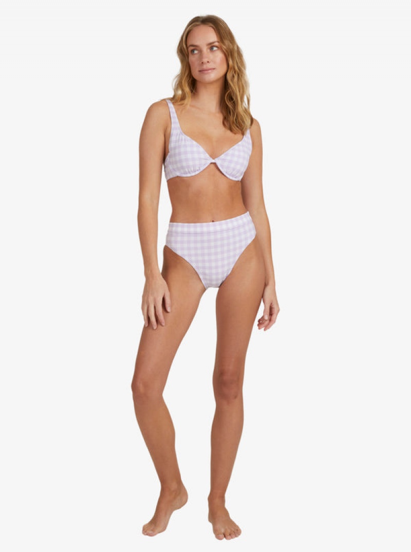 Roxy Heart The Check Moderate Coverage Bikini Bottoms | ZKDJ-73812